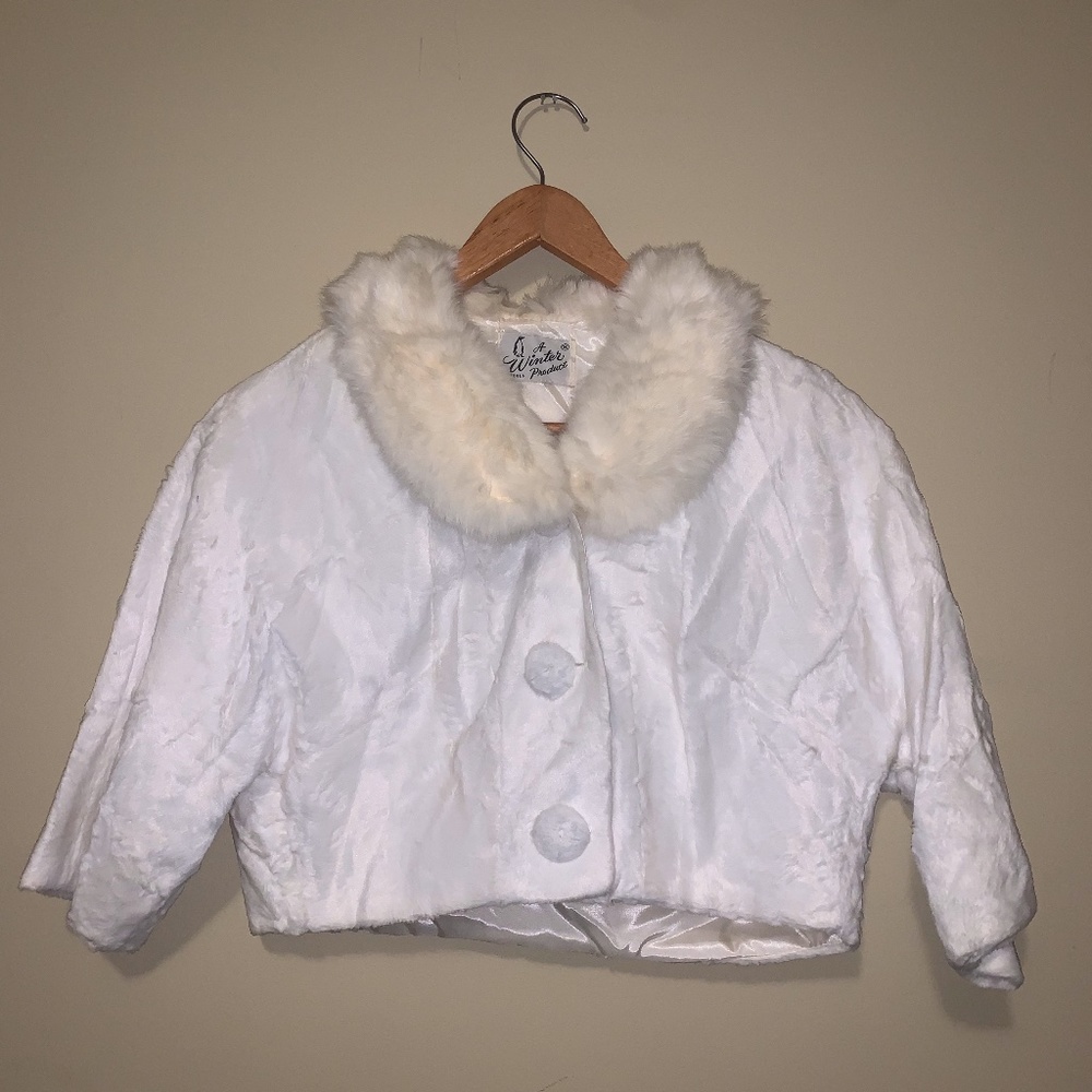 Shrug/ Bolero style Rabbit fur blend Coat